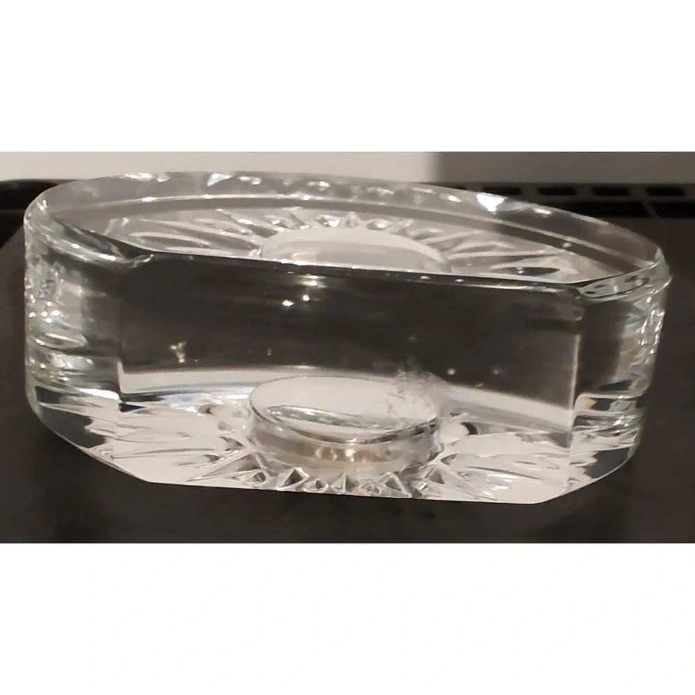 Marquis By Waterford QUARTZ Clear Crystal Desk Clock Works-needs Battery